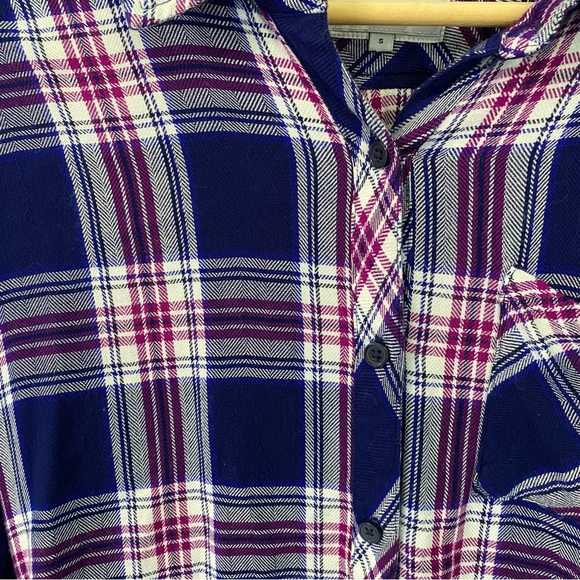 Rails Hunter Flannel Long Sleeve Button Up / Down Shirt Purple Magenta Blue - Picture 6 of 7